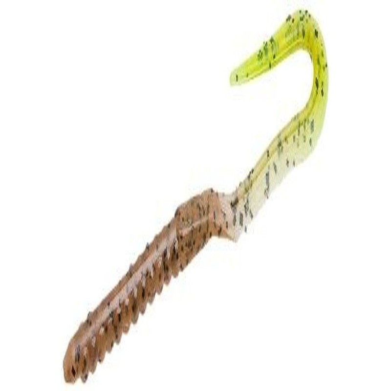 Zoom U Tail Worm-Pack of 20 (Pumpkin Chartreuse, 6-Inch)