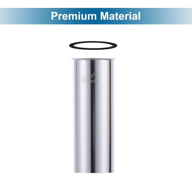 ZM Heavy-Duty Flanged Sink Tailpiece, 4 inch Length, 20GA Chrome