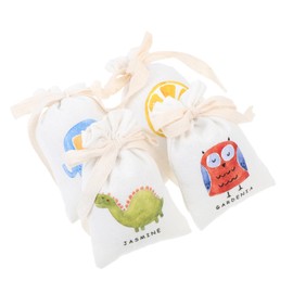 OHPHCALL 4pcs Linen Sachet Bags with Cartoon Patterns Fragrant Incense for Home Car and Wardrobe Versatile Scented Pouches with Gardenia Lavender and Lemon Scents for Interior Freshening