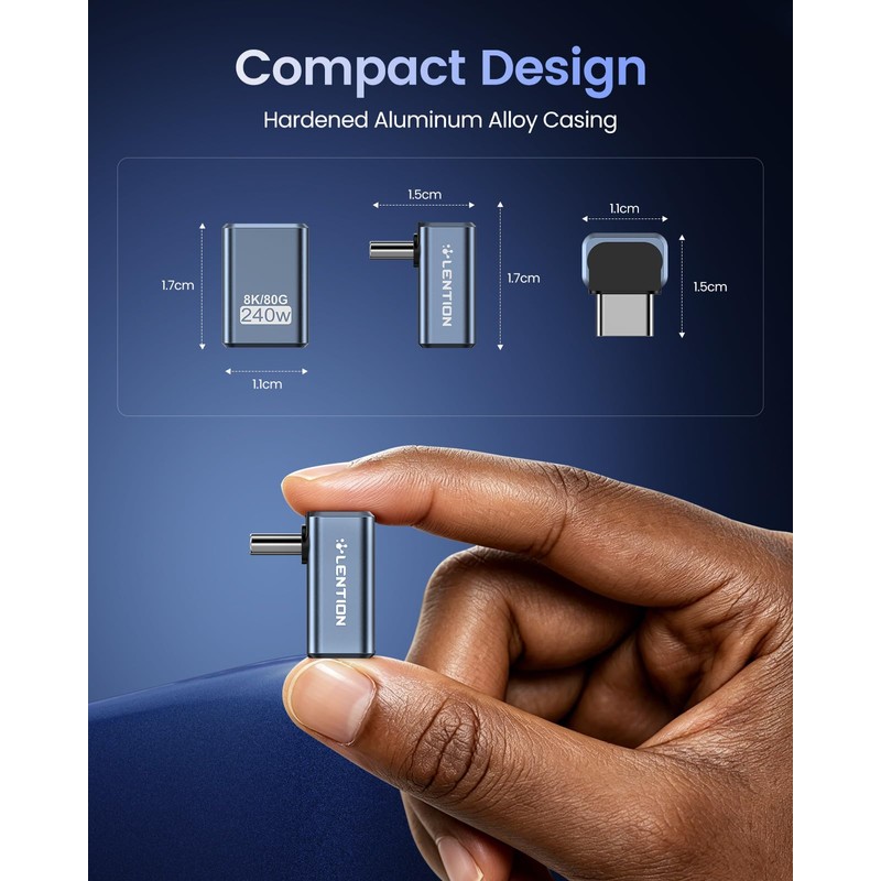 LENTION 90 Degree USB C Adapter 2 Packs 240W Charging,