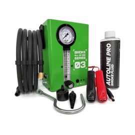 Automotive Smoke Machine Leak Tester for EVAP with Built-in Air Motor and Pressure Gauge – Model 03 - Exhaust Smoke Detector Tools Kit - Car Smoke Machine with Flow Meter and Smoke Fluid, Green