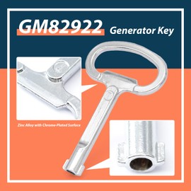Lisnhlin GM82922 Generator Key Compatible with Kohler Generator Models 8RESV 14RCAL 14RESA 14RCA 20RESA 20RCA 20RESC 20RCAL 26RCA etc, Zinc Alloy with Chrome-Plated Surface