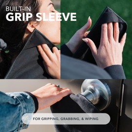 SweatBlock Microfiber Sweat Absorbing Handkerchief - Sport, Gym, Daily Use - for Hands, Face, Body - Machine Washable, Reusable - Men & Women - 15x15 (3 Pack, Black)