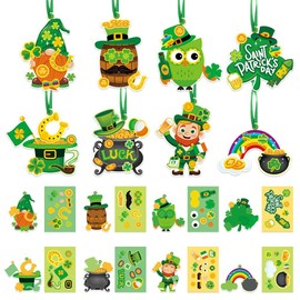 24 Pcs St Patricks Day Decorations St Patricks Day Ornaments for Tree St Patricks Day Decor Shamrock Ornaments DIY Hang Tag for St Patrick's Day Double Sided St Patrick's Day Tag Hanging Made of Paper
