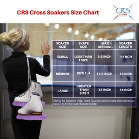 CRS Cross Skate Guards, Soakers and Towel Gift Set - Ice Skating Guards and Soft Skate Blade Covers for Figure Skating or Hockey (Lunge Lavender, Small)