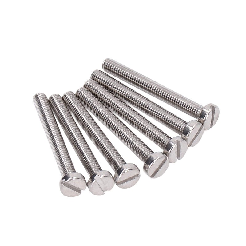 50Pcs Cheese Head Slot Screw A2-70 Stainless Steel, Flat Smooth