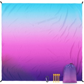 WIWIGO Beach Blanket Waterproof Sandproof Beach Mat 79" X 83" /10'x9'for 2-8 Adults Quick Drying Outdoor Picnic Mat Beach Accessories for Travel, Camping, Hiking