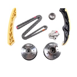 AUCERAMIC Timing Chain Kit with 2PCS Intake & Exhaust VVT Gear Sprocket Fit for 2011-2020 Hyundai Tucson Elantra Sonata Kia Rio Soul Forte Optima 1.6L