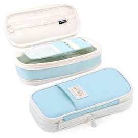 MAMUNU Large Pencil Case Cute Pencil Case with Compartments Double Zipper Aesthetic Expandable Pencil Case Pouch Bag Stationery Organizer for Girls Boys School Office Kids Students Adult