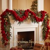 12ft Large Velvet Christmas Ball Garland Ornament, Red