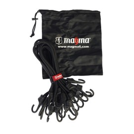 MAGMA Tensioning Rubber Set of 12, Robust Quick Release for Bicycle, Car, Truck, Trailer & Garden Expander for Securing Tarps, Cargo and Tarpaulins for Camping, Military and Outdoor (45 cm, Black)