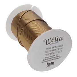 The Beadsmith Wire Elements 28-Gauge Lacquered Tarnish-Resistant Copper Wire for Jewelry Making, 40 Yard, 36.58 Meter Spool (Vintage Bronze)