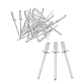 Pop Rivets - Heavy Duty,100PCS Closed End Carbon Steel Mandrel Blind Rivets, 4x8mm Aluminum Pop Rivets Dome Head for Metal, Furniture,Storage Box, Marine Use