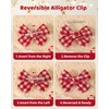 10 Pcs Christmas Hair Bows for Girls, Plaid Holiday Hair