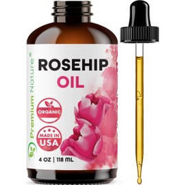 Premium Nature Rosehip Oil For Face for Women, Rosehip Seed Pure Cold Pressed Unrefined For Hair and Nails Skin Care Moisturizer, Rose Hips Face Oils and Serums 4oz