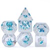 cusdie 7-Die DND Dice, Polyhedral Dice Set Filled with Animal,
