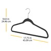 Whitmor Flocked Suit Hangers Set of 15 Black