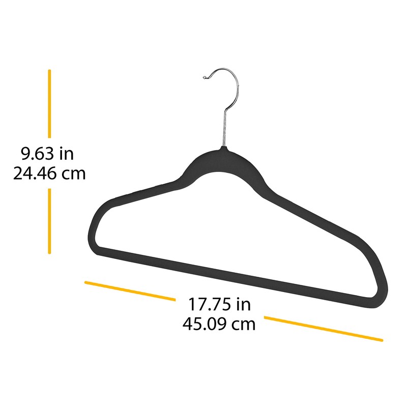 Whitmor Flocked Suit Hangers Set of 15 Black