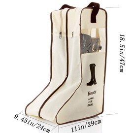 Portable Tall Boots Storage Bags|2 Packs Dust-proof Tall Boot Carry Bag for Travel and Daily Use (Beige)
