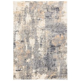 TRP Abstract Rug 4' X 6' | Luxurious Cool Sleek Stylish Modern Contemporary Home Decor | Indoor/Outdoor Plush Cozy Gold Grey Area Rug Rectangle
