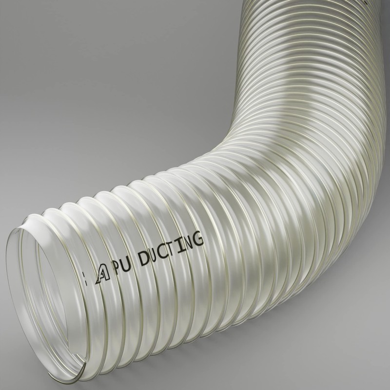 5 Inch Clear PU Polyurethane Ducting Flexible Hose 1 Metre
