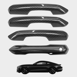 Treesiche ABS Door Handles Cover Trim Decoration Exterior Accessories for 2024 2025 Mustang Mustang EcoBoost/‌GT(Carbon Fiber)