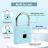 UMIKSMART Keyless Fingerprint Lock, Waterproof USB Rechargeable Smart Padlock for