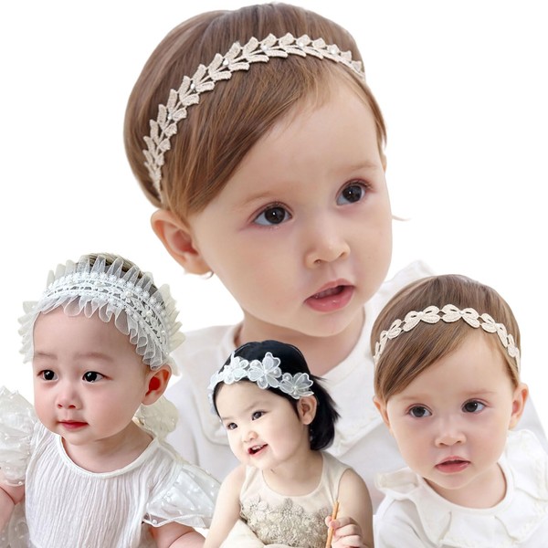 Baby Flower Headband,4PCS Cute Floral Leaf Butterfly Elastic Baby Headbands,Hair