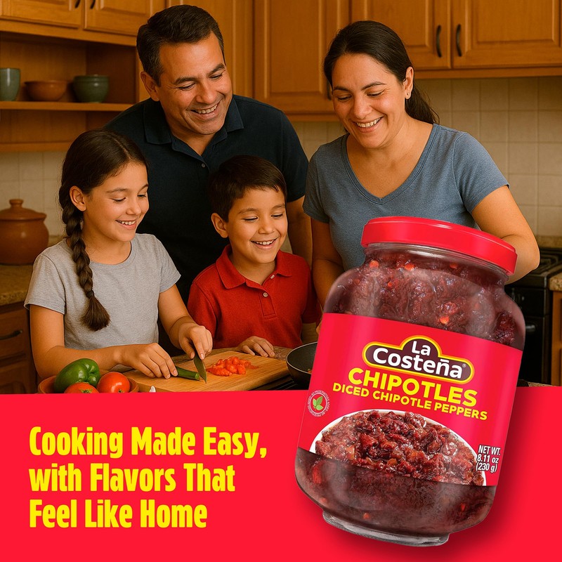 La Costeña Chipotle Peppers - Spicy Smoked Diced Peppers for