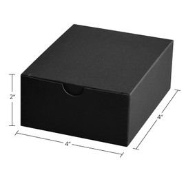 Fairlegend Small Black Gift Boxes 4x4x2 Black Kraft Paper Boxes for Gifts, Party Favors, Showers, Crafts, Candy Boxes, 100 Pack Matte Black