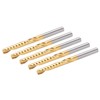 5Pcs End Mill TiPlated 1Flute CNC Spiral Router Bit HighSpeed