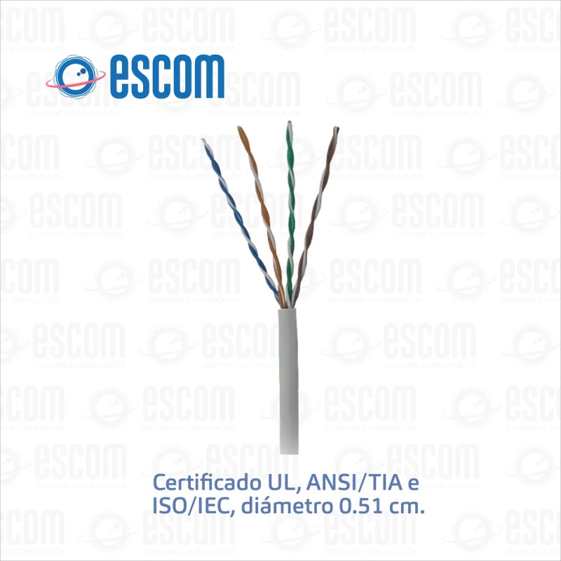 Cable De Red Utp 100% Cobre Cat5e Interior Gris Bobina