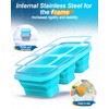 ZDPMK ZDPMK Silicone Freezer Trays With Lid, Leak Proof Stackable