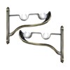 Tsnamay 2Pcs Double Curtain Rod Brackets Holders,1 Inch Retro Wall