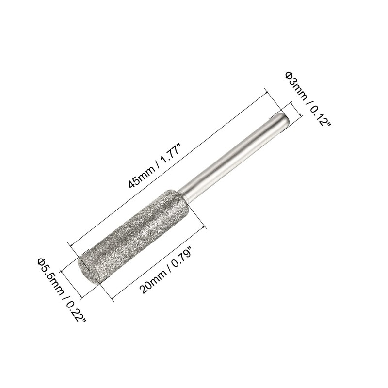 PATIKIL 5.5mm Diamond Chain Saw Sharpener 4 Pcs Sharpener for