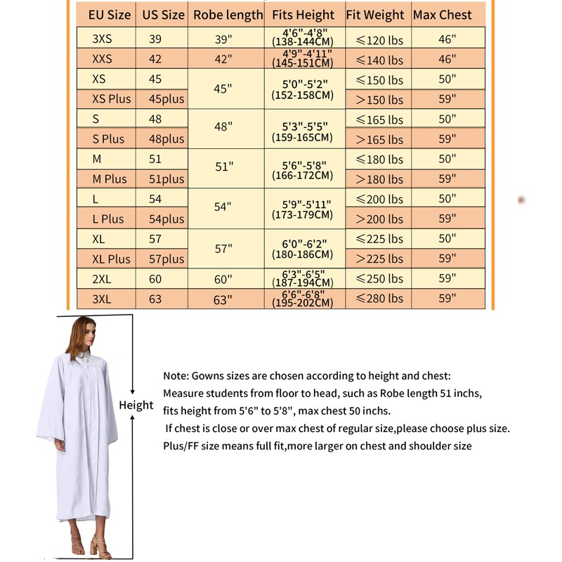 MyGradDay Unisex Matte Graduation Gown, Choir Robe for Church, Pulpit