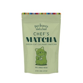Two Leaves and a Bud Chef's Matcha Green Tea, 100% Japanese Culinary Matcha powder, Iced or Hot Lattes, Use in Baking, Smoothies, Ice Cream and More |1 Resealable Bag, 12 oz
