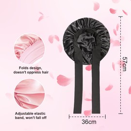 Yuragim Silk Bonnet Sleep Cap for Women, Pack of 2, Silk Bonnet Sleep Cap, Sleep Cap, Hair Protect for the Night, Curls Satin Bonnet Silk for Long Hair, Gift for Her Women Wife Girlfriend