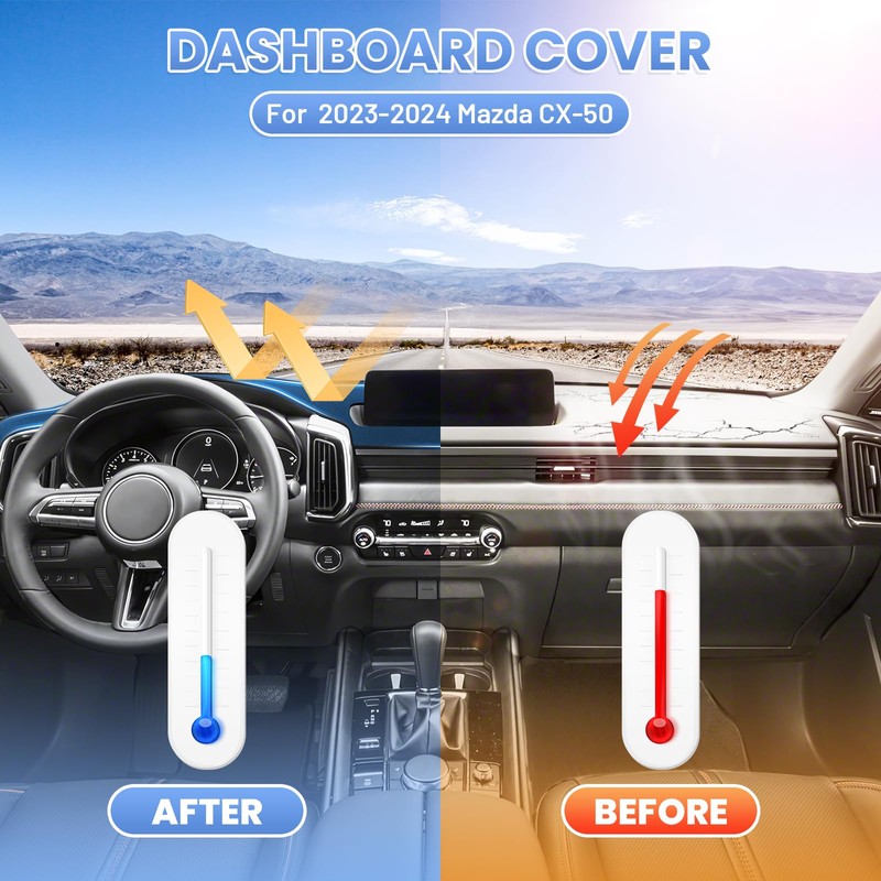Sunsdrew Dash Cover for 2023-2025 2026 Mazda CX-50 Dashboard Cover