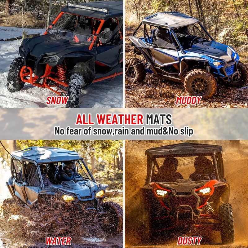 SAUTVS Front Floor Mats for Honda Talon 1000X-4 1000R-4 1000XS-4