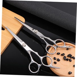 TOVINANNA Professional Hairdressing Scissors Set 2pcs Silver Barber's Shears for Thinning and Cutting Hair Styling Tools for Salon and Home Use