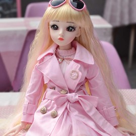 UCanaan BJD Doll, 1/3 SD Dolls 24 Inch 18 Ball Jointed Doll DIY Toys with Clothes Outfit Shoes Wig Hair Makeup, Best Gift for Girls-Weiya Best Gitfs for Christmas Birthday