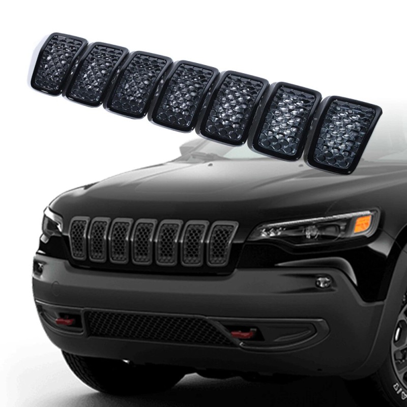 AstraDepot For 2019-2023 Jeep Cherokee Honeycomb Mesh Front Grill Inserts