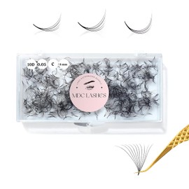 MDC LASHES 500 Promades Eyelash Fans| 5D-20D, 0.03-0.05-0.07 Thickness, C/CC/D Curls, 8-18mm| Volume Lash Extensions Premade Lash Fans Pro Pre Made False Eyelashes Pestañas Pelo A Pelo(10D-0.07-CC-17)