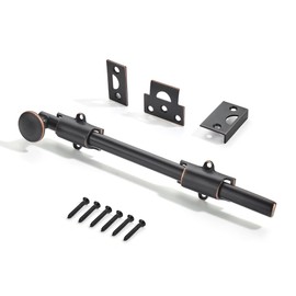 khtumeware 6 inches 2-Pack, Venetian Bronze Solid Brass Dutch Door Surface Slide Latches & Slide Surface Bolts, Decorative Surface Slide Bolts for Windows and Doors