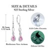 FJ Infinity Earrings for Women 925 Sterling Silver Pink Tourmaline