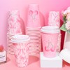 FYSUIMU 50 Pcs Pink Bow Coffee Paper Cups Cherry Bowknot