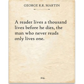 George R. R. Martin - A Reader Lives - 11x14 Unframed Typography Book Page Print - Great Gift Under $15 for Book Lovers