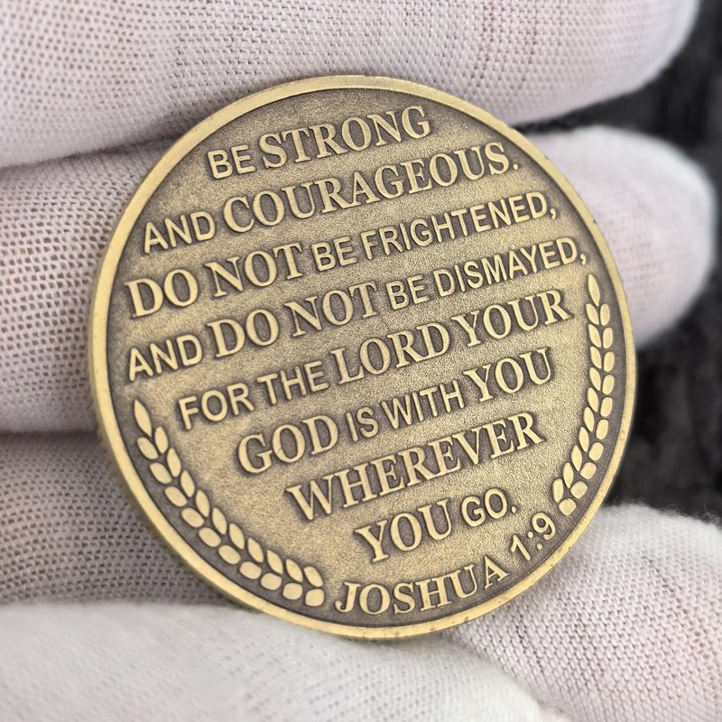 Lion of Judah Strength & Courage Challenge Coin Joshua 1:9