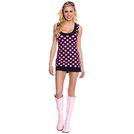 ToBeInStyle Women's Polka Dot Gogo Dress Costume w/Headband - XL